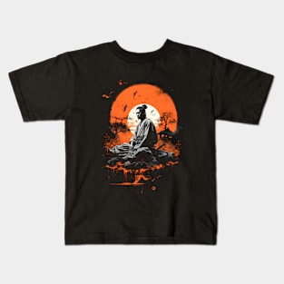 Serene Samurai Design Kids T-Shirt